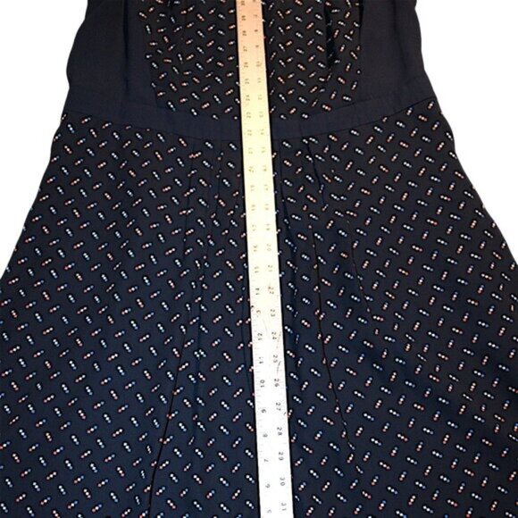 Tommy Hilfiger Navy Geometric Pleated Fit & Flare Dress Size 18 - Picture 6 of 9